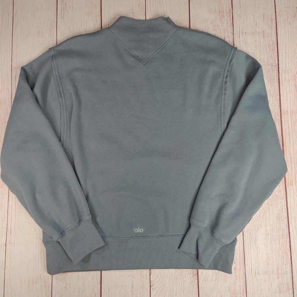 ALO Yoga Freestyle Slate Blue Mock Neck Sweatshirt sz S - Picture 7 of 12